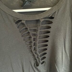 Torrid Size 2 Cutout Tee - Dark Gray